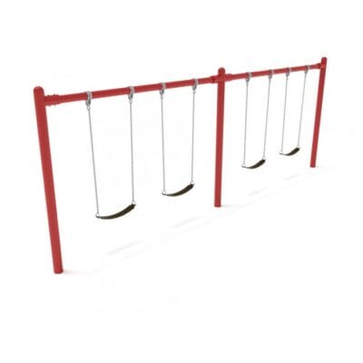 8-foot-high Elite Single-Post Swing Set with Two Bays - Surplus